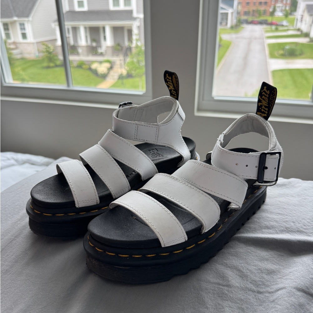 Dr. Martens White Leather Sandals